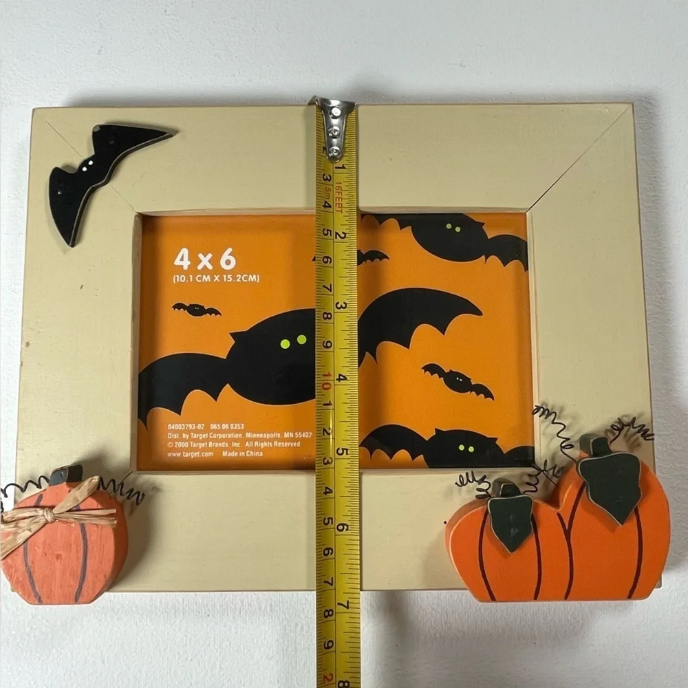 Vintage Target Halloween Bat and Pumpkin 4x6 Photo Frame